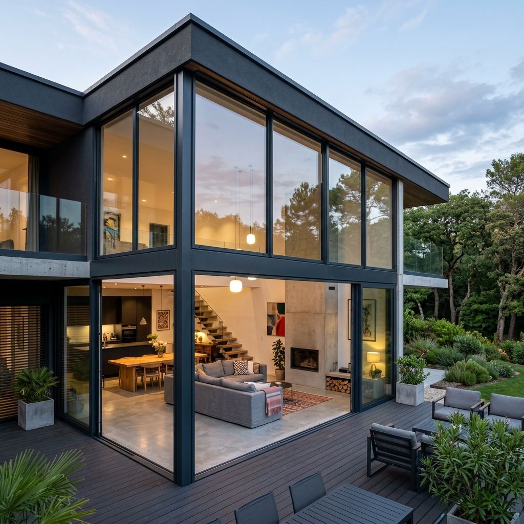 Châssis aluminium anthracite contemporain